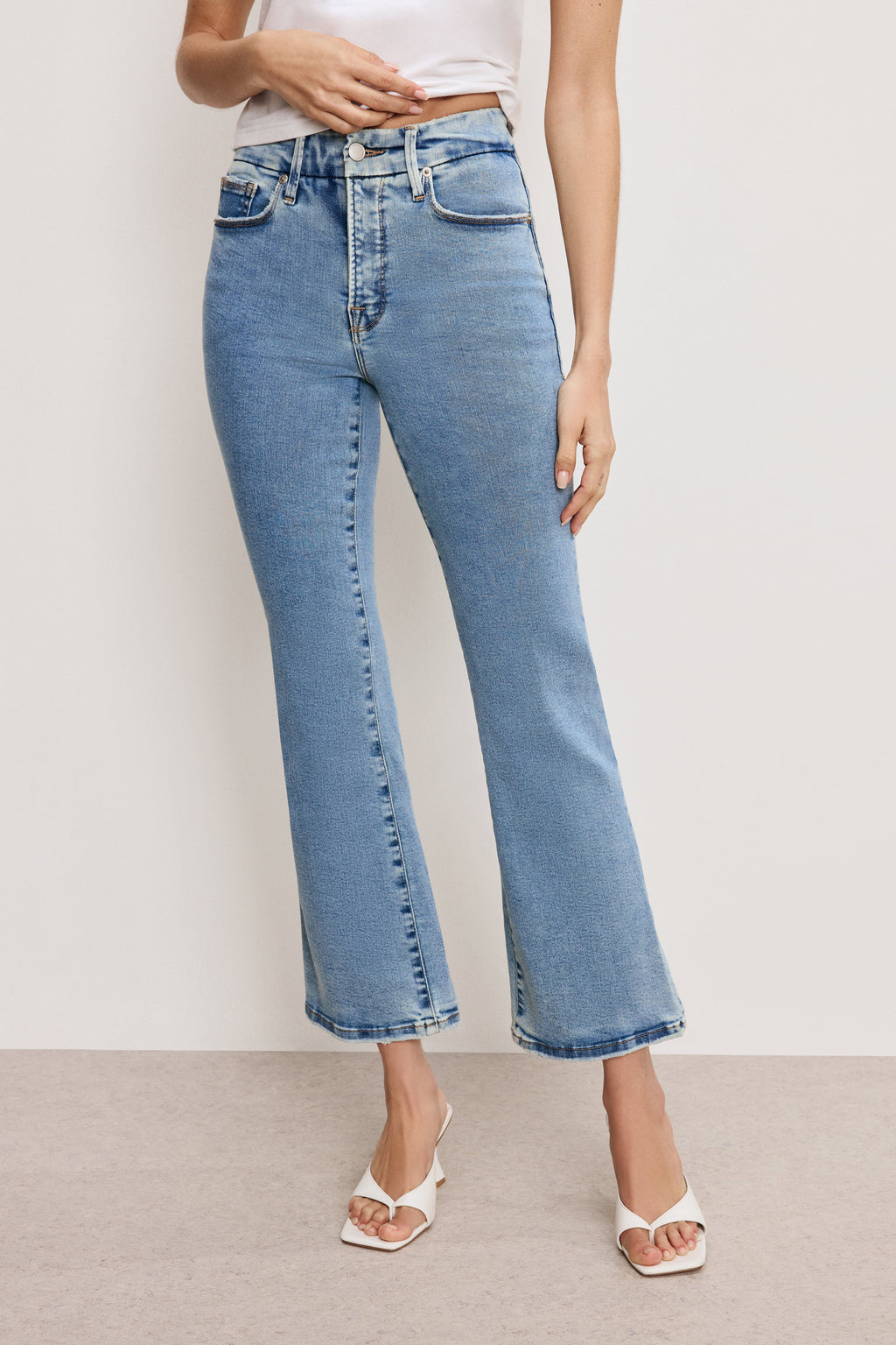Luxury GOOD LEGS CROP MINI BOOT JEANS BLUE670