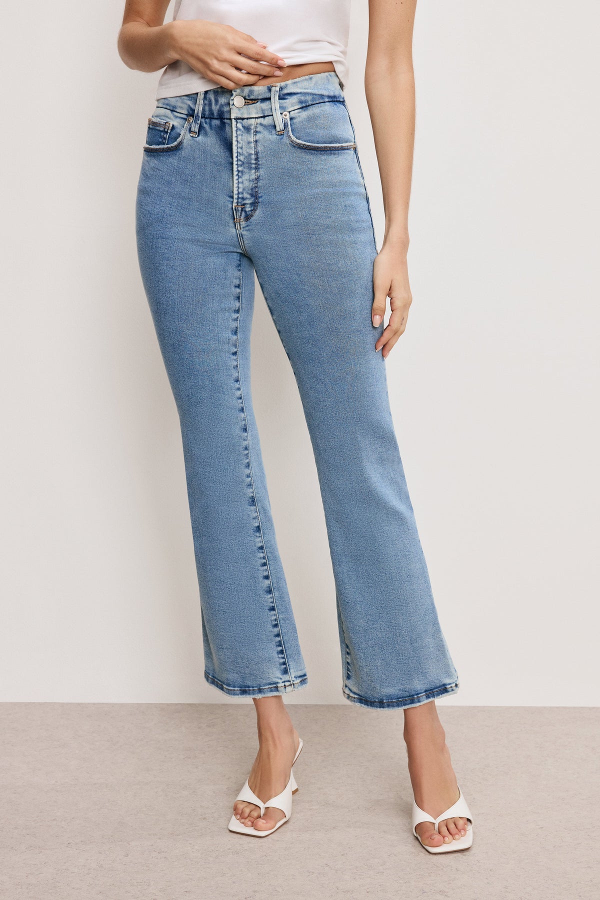 Luxury GOOD LEGS CROP MINI BOOT JEANS BLUE670