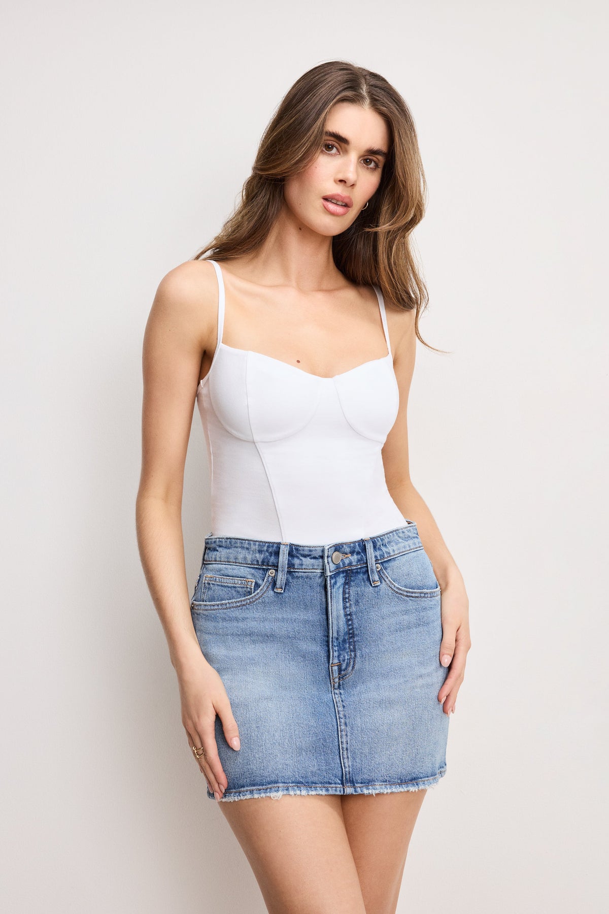 Luxury SUPER STRETCH JERSEY BUSTIER WHITE001