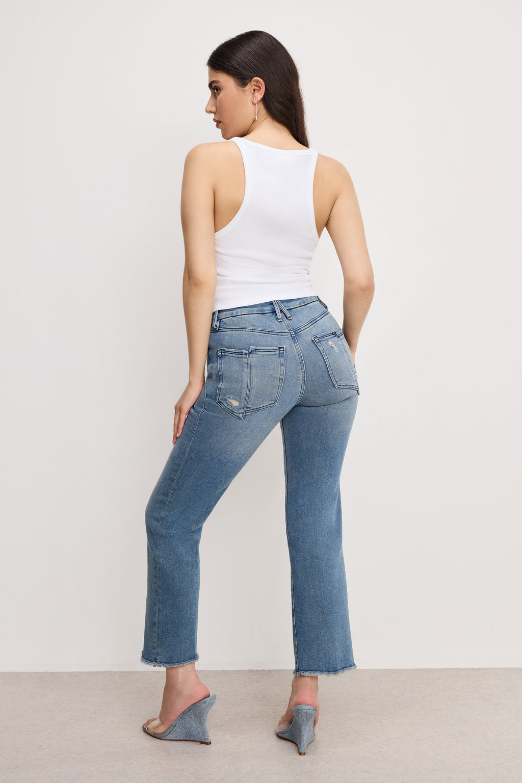 Luxury GOOD PETITE STRAIGHT JEANS BLUE449