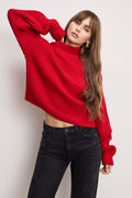 Luxury CHUNKY KNIT MOCK NECK SWEATER CHILI001