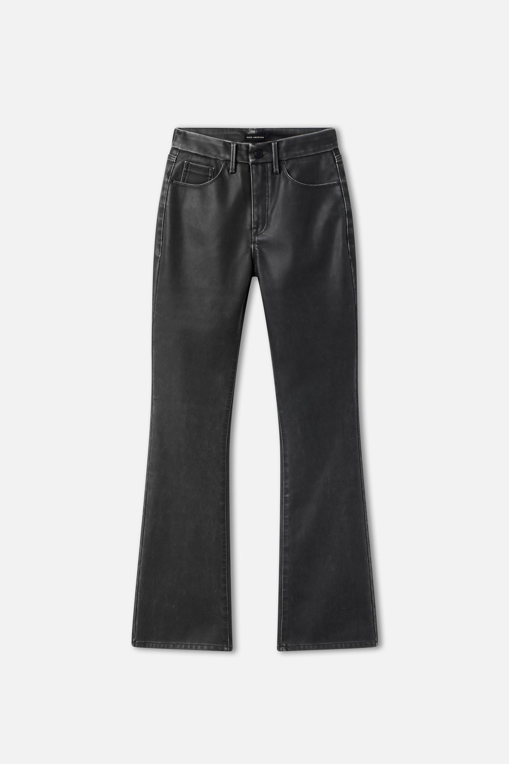 Luxury GOOD CLASSIC BOOTCUT FAUX LEATHER PANTS BLACK001