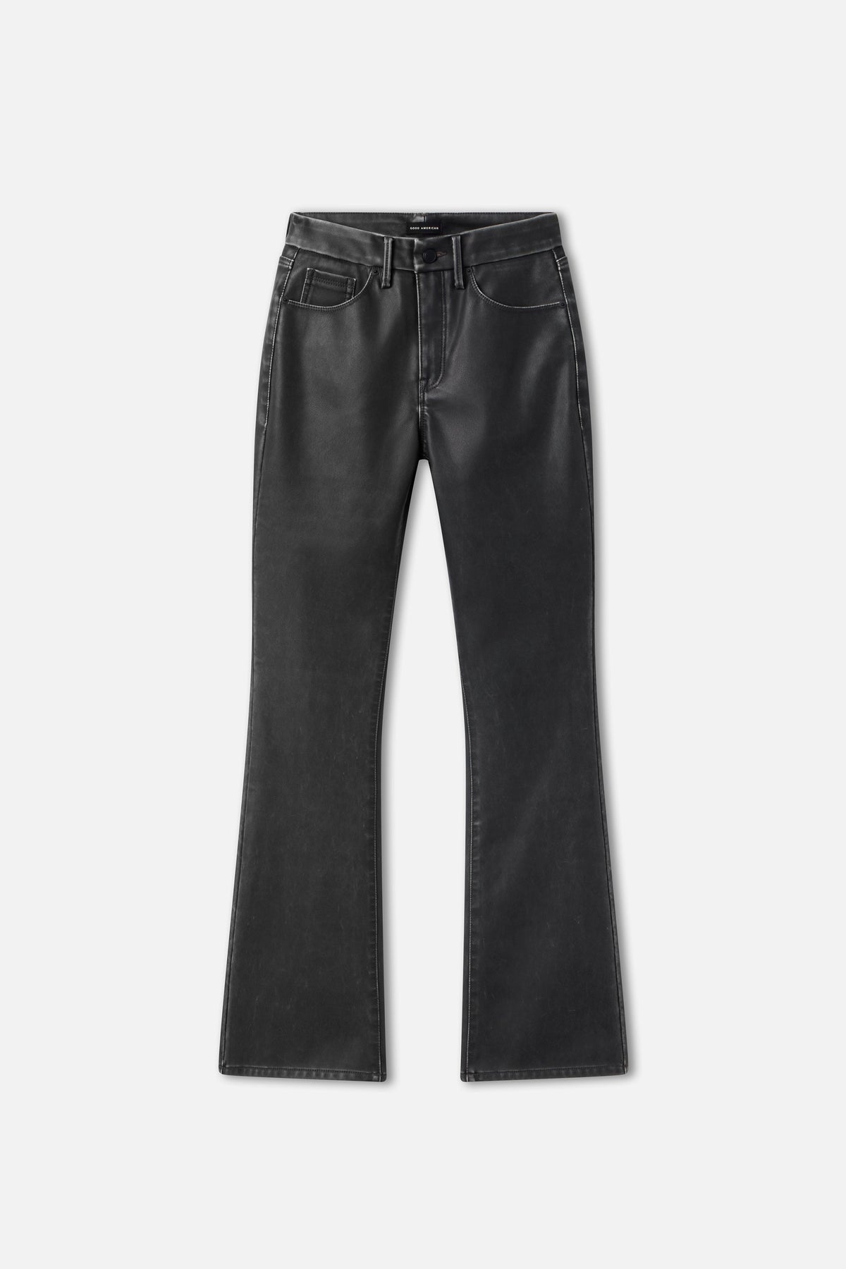 Luxury GOOD CLASSIC BOOTCUT FAUX LEATHER PANTS BLACK001