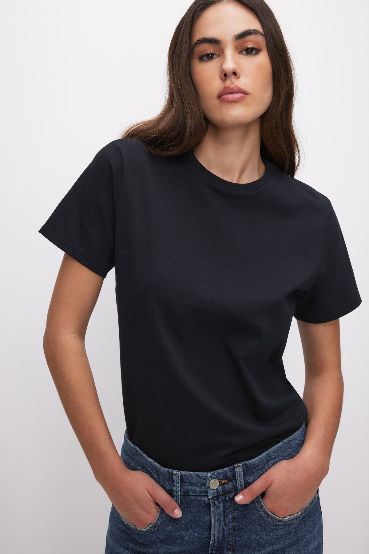 Luxury COTTON CLASSIC TEE BLACK001