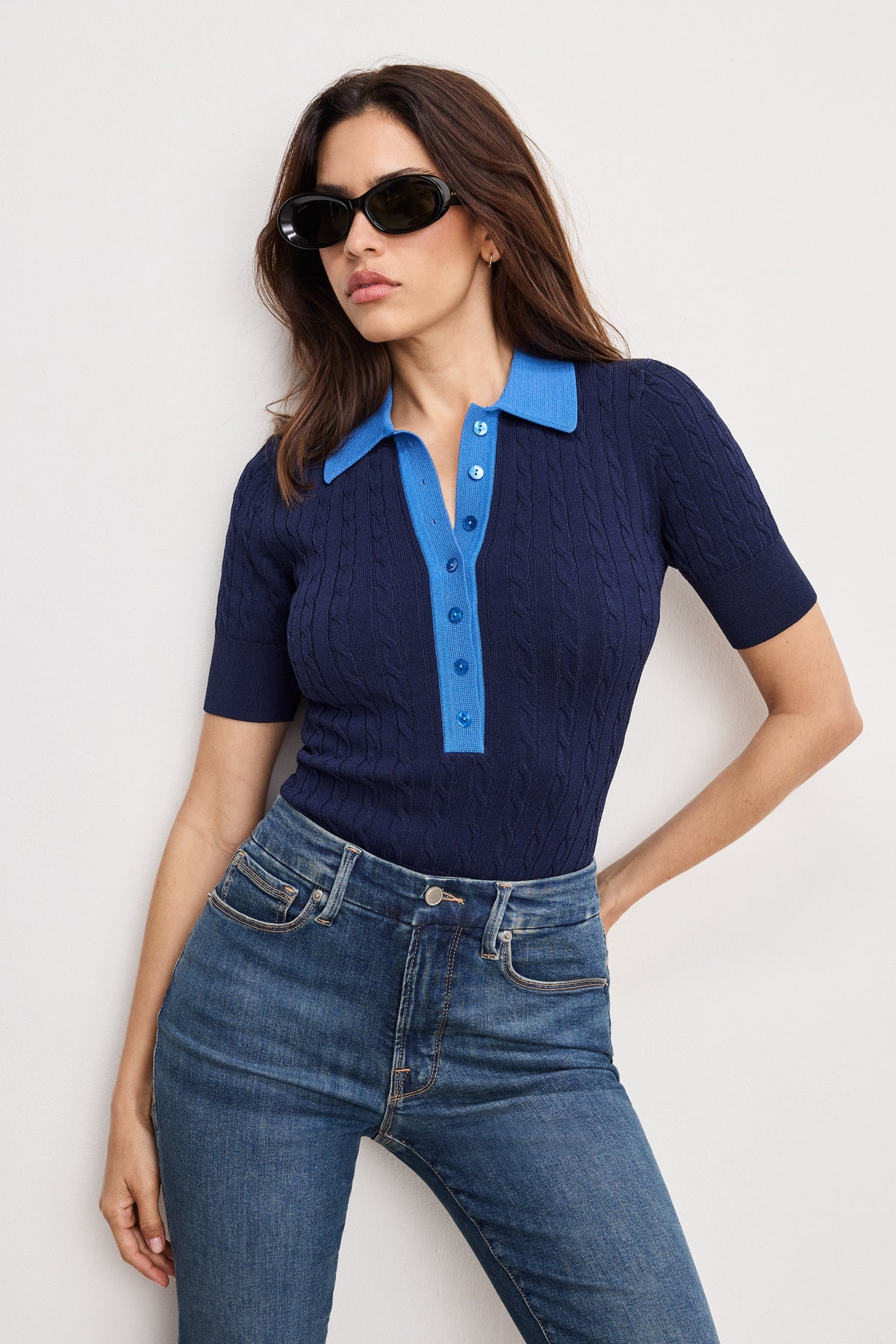 Luxury CABLE KNIT BODYSUIT MIDNIGHT002