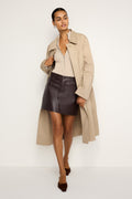 Luxury FAUX LEATHER MINI SKIRT BARK003