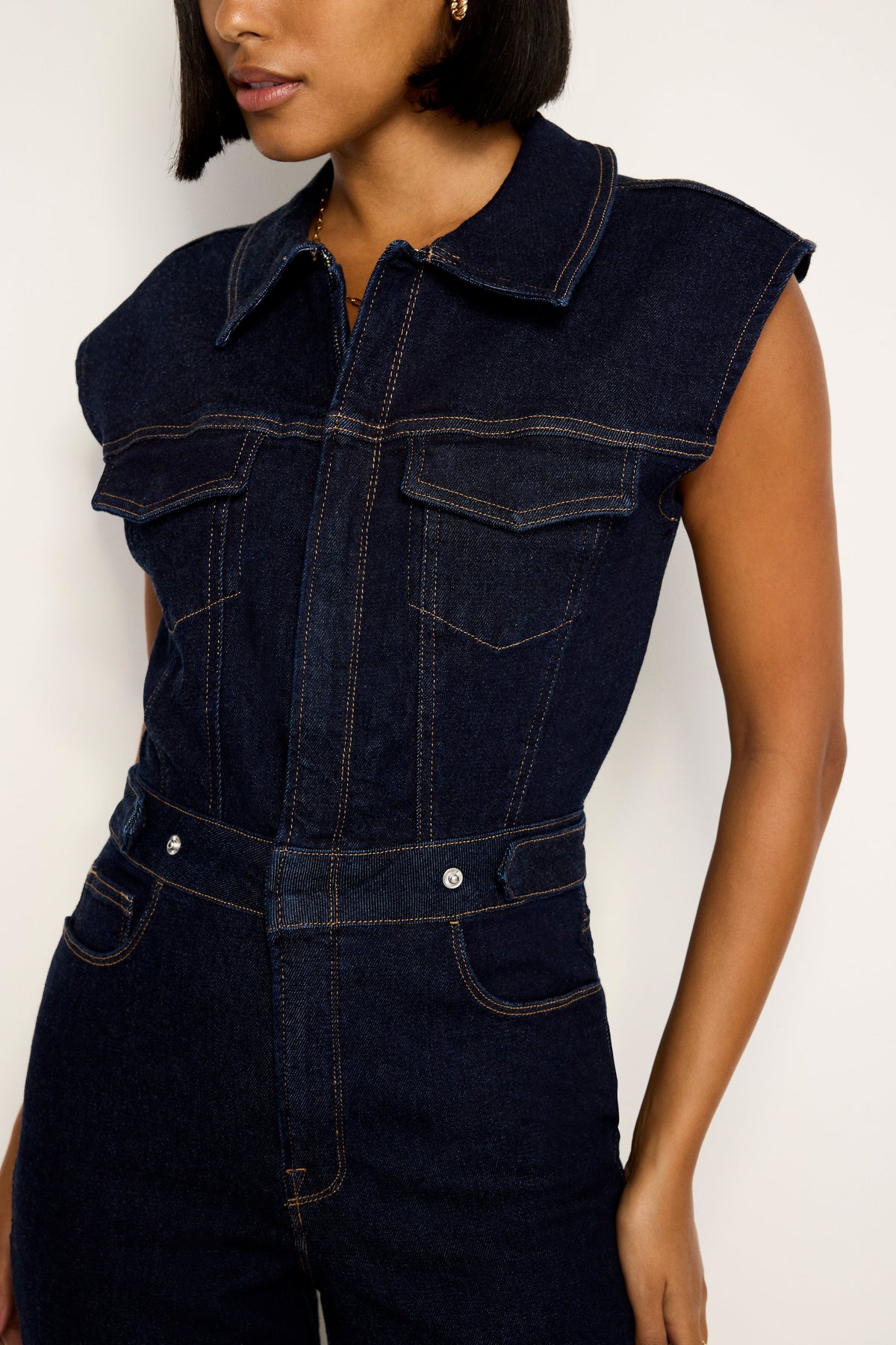 Luxury RINSED DENIM FIT FOR SUCCESS JUMPSUIT INDIGO716