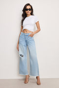 Luxury WEIGHTLESS GOOD SKATE WIDE CROPPED JEANS INDIGO959