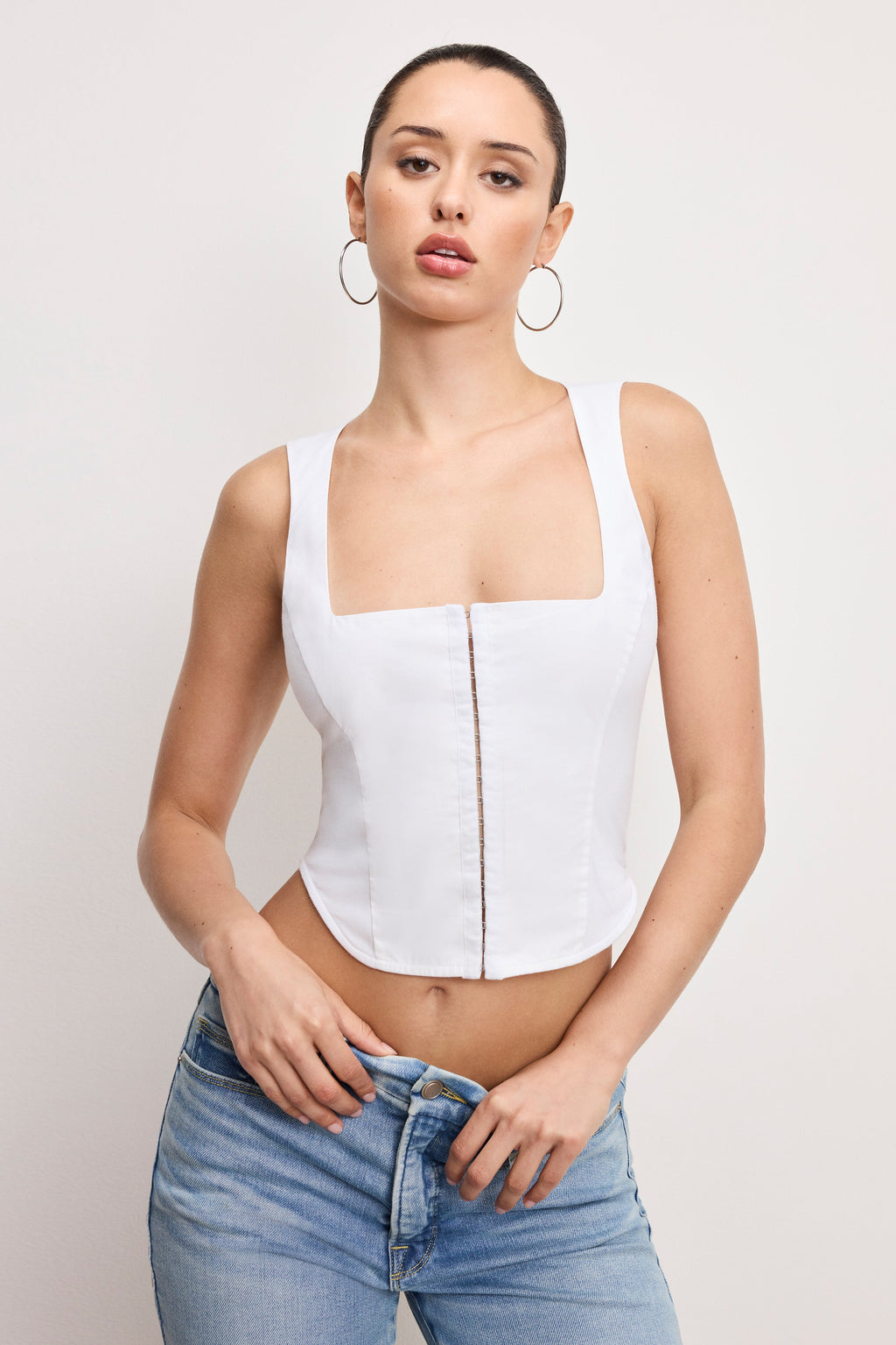 Luxury DOLLY POPLIN BUSTIER WHITE001