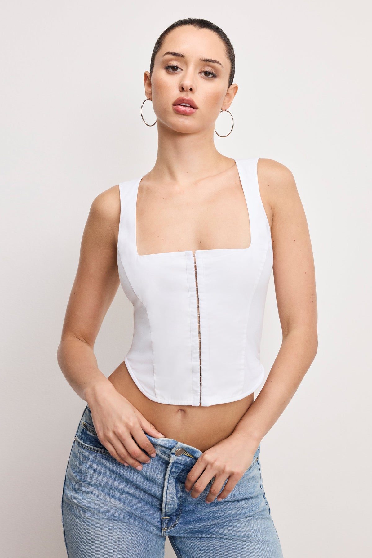 Luxury DOLLY POPLIN BUSTIER WHITE001