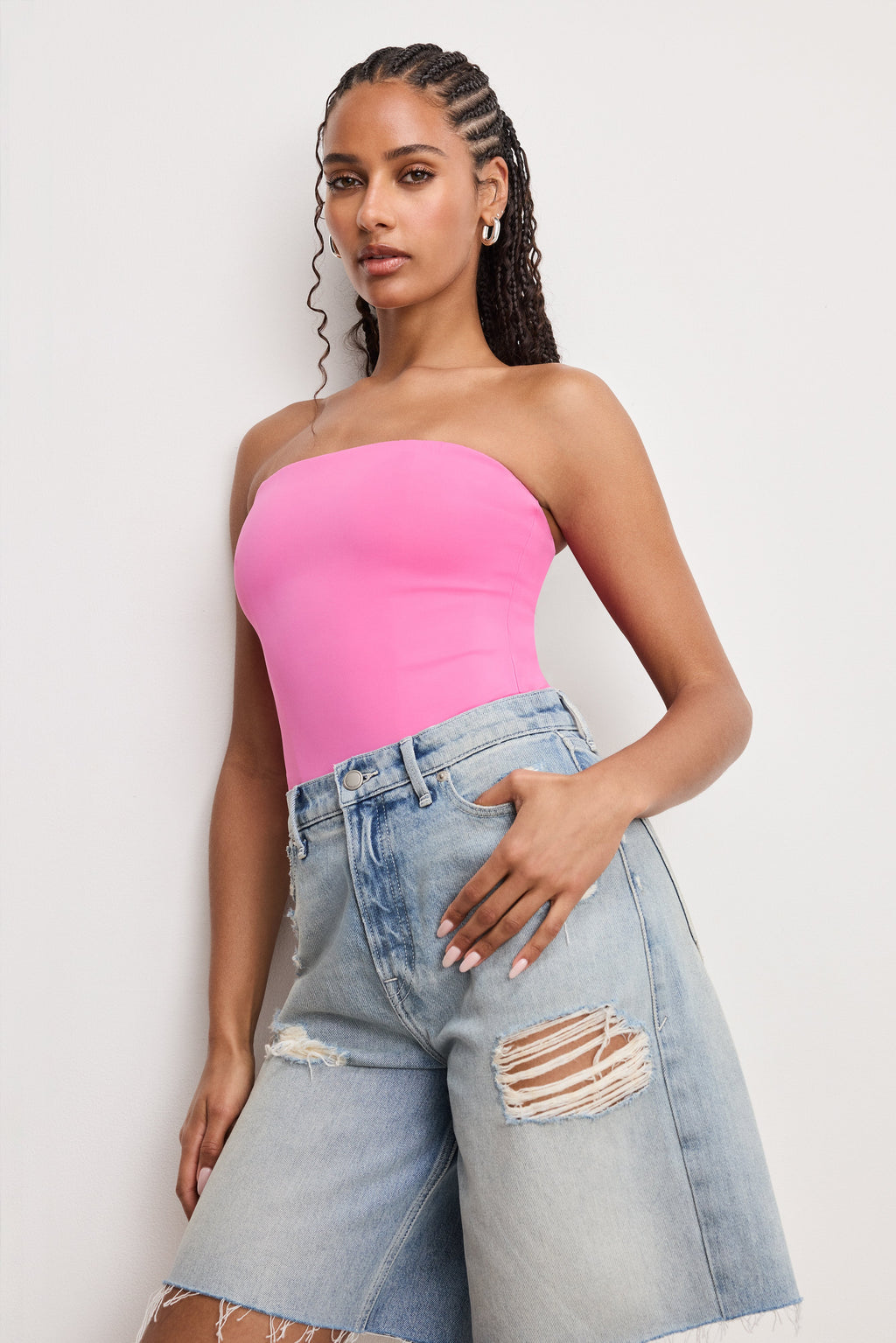 Luxury SCULPTING CORSET STRAPLESS BODYSUIT BERRY SORBET010