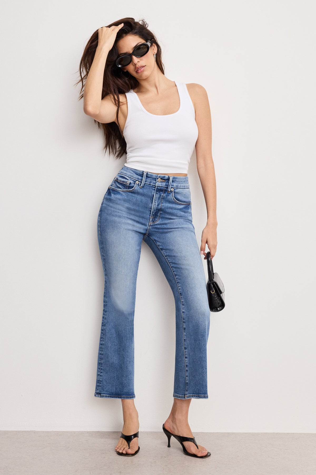 Luxury ALWAYS FITS GOOD LEGS CROPPED MINI BOOT JEANS INDIGO953