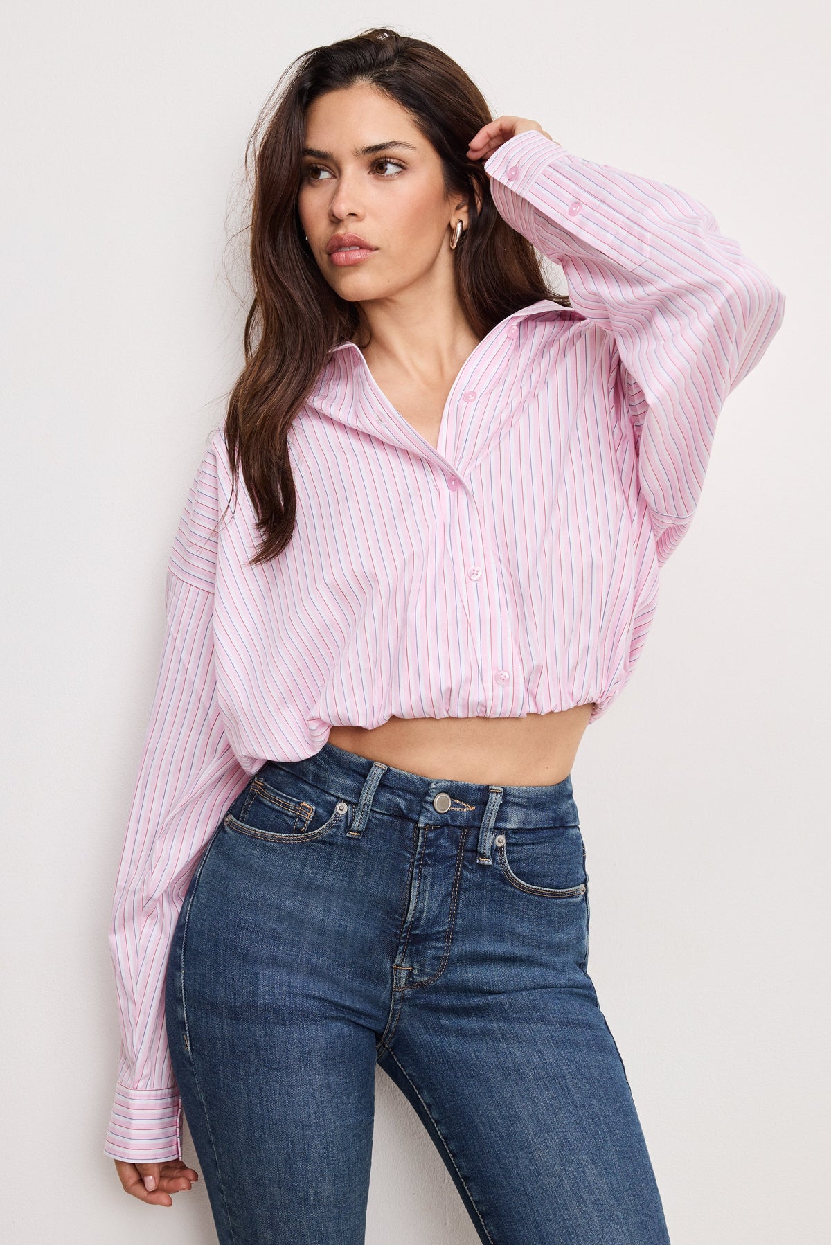 Luxury POPLIN BUBBLE SHIRT CANDY STRIPE001
