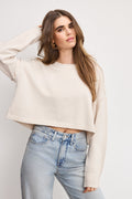 Luxury COZY KNIT CREW NECK VANILLA001