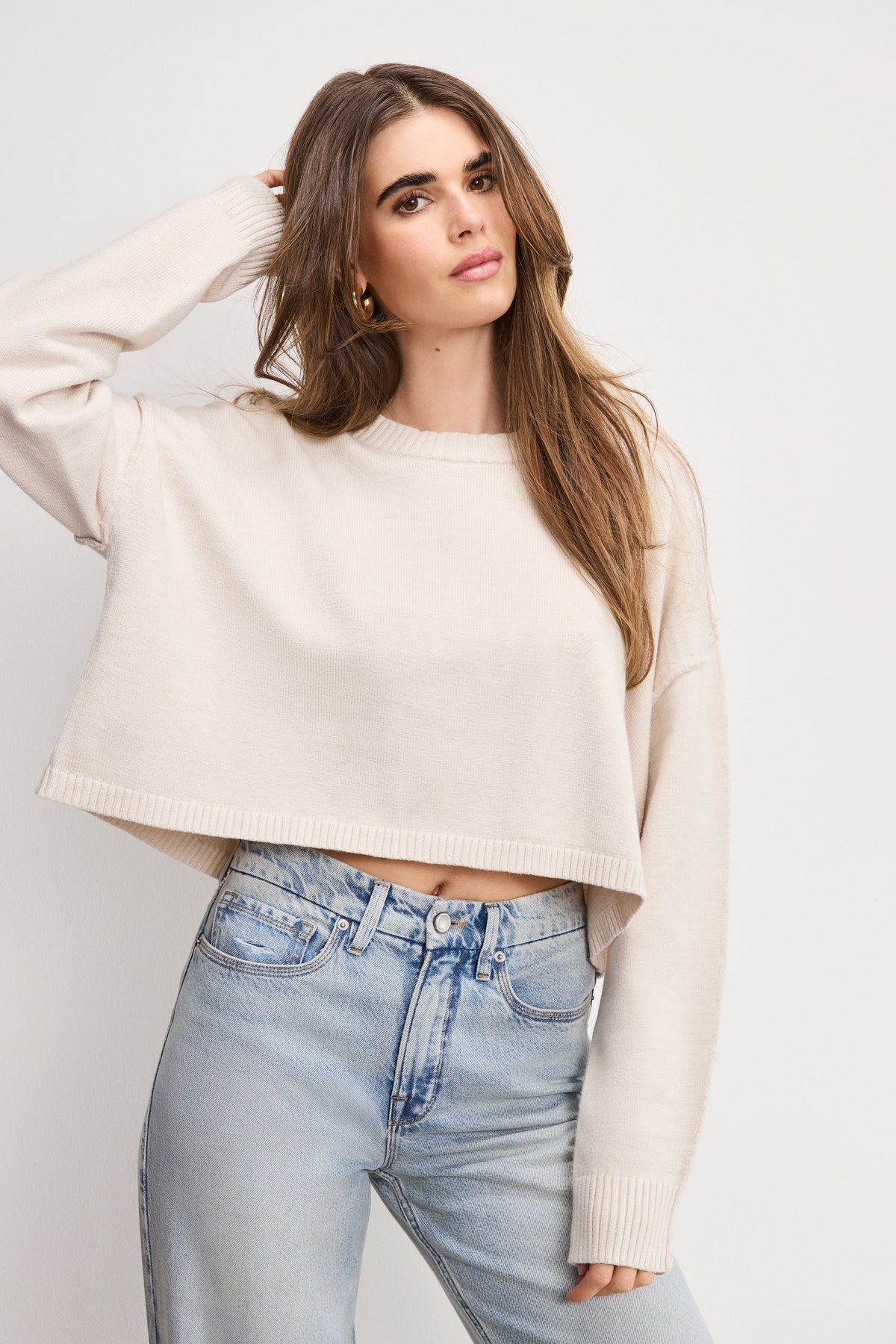 Luxury COZY KNIT CREW NECK VANILLA001