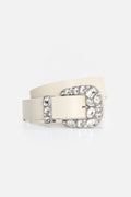 Luxury DOLLY CLASSIC CRYSTAL LEATHER BELT WHITE001